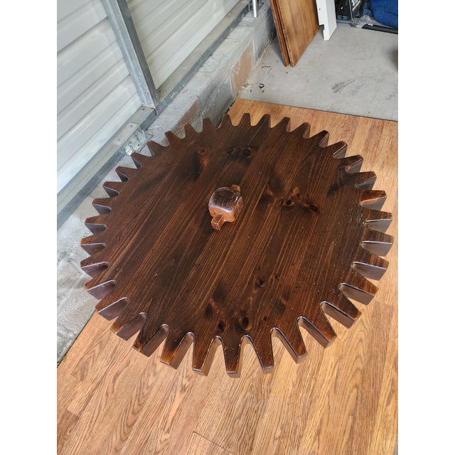 Vintage Ethan Old Tavern Solid Pine Gear Coffee Table For Sale In Phoenix - Image 6 of 9