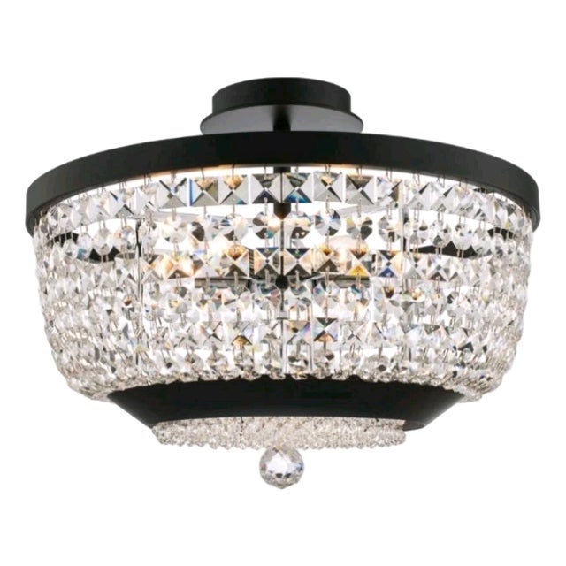 Kalco Semi Flush Mount, Matt Black For Sale