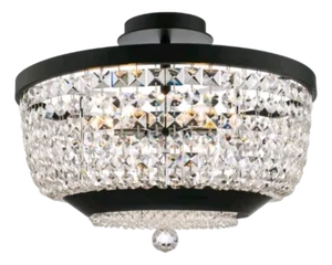 Kalco Semi Flush Mount, Matt Black