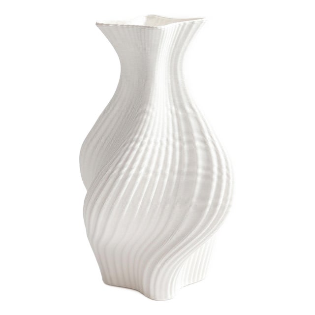 Swirling 3D Printed Ceramic Vase For Sale
