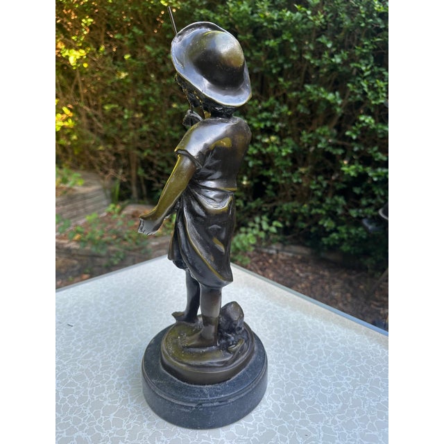 Hippolyte François Moreau, Young Fisherman, 1900, Bronze with Green Patina For Sale - Image 9 of 18