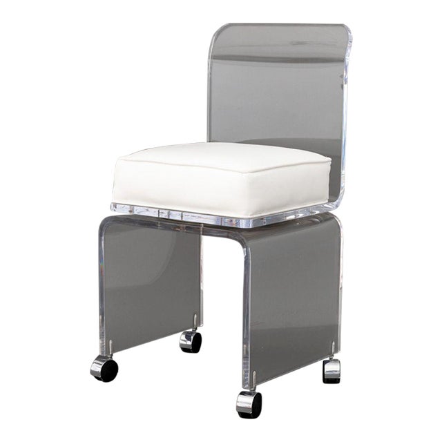 Modern Lucite Swivel Vanity Chair For Sale