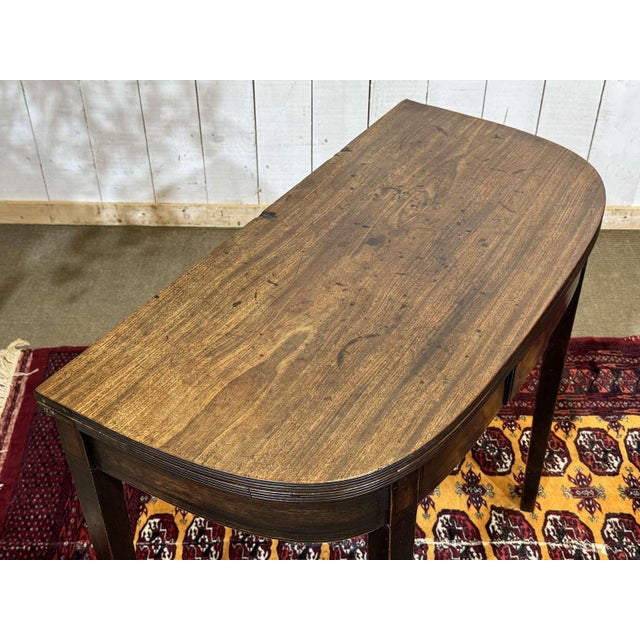 English Mahogany Half-Moon Console Table, 19th Century For Sale - Image 5 of 15
