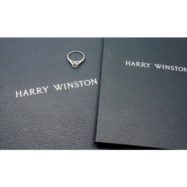 Harry Winston Platinum .56ct VVS1/F Diamond Solitaire Engagement Ring, size 3.5 For Sale - Image 9 of 11