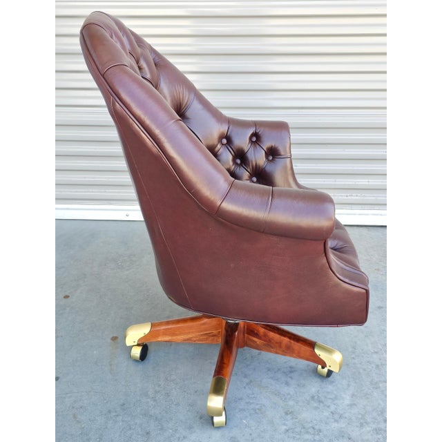Executive Leather Tufted Chesterfield Office Chair For Sale In Los Angeles - Image 6 of 12