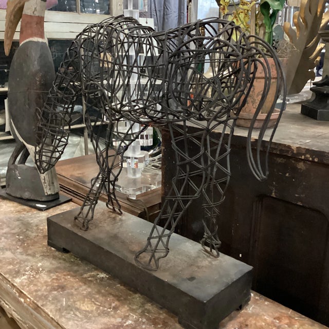 An exceptional artisan made horse sculpture from the mid 20th century. This American horse sculpture is crafted from iron...