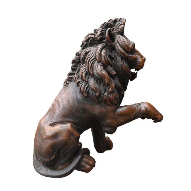 French Artist, Lion Sculpture, 1600s, Wood For Sale - Image 4 of 8