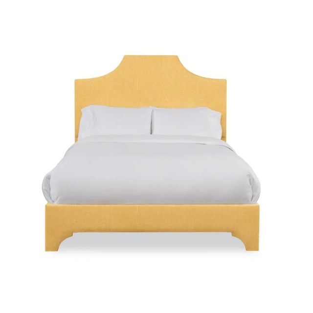 Not Yet Made - Made To Order Kit California King Headboard, Mustard Linen For Sale - Image 5 of 5