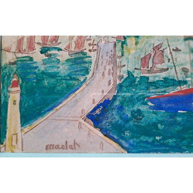 Elisée Maclet, Cancale, The Departure of The Caravan, Ink and Gouache For Sale - Image 5 of 8