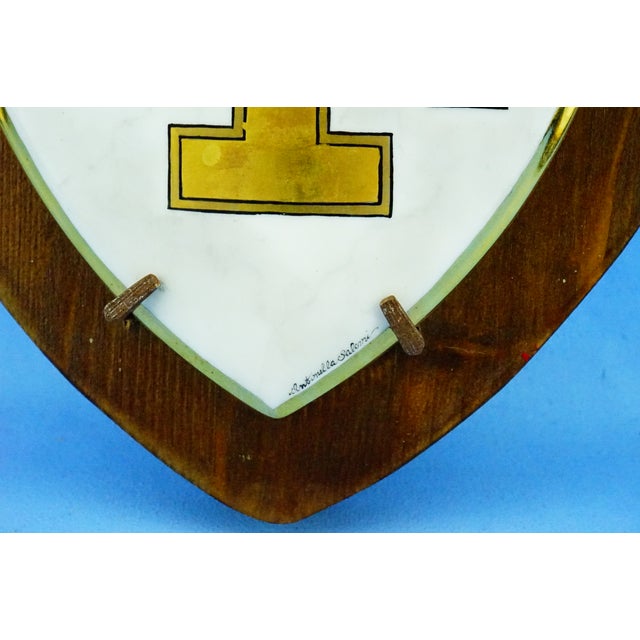 20th Century Heraldic Plaques in Ceramic on Wood by Antonella Salemi for Freemasonry Scottish Rite, 1970s, Set of 4 For Sale - Image 18 of 18