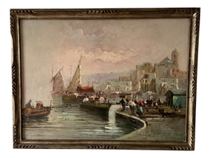 Italian Port, 1800s, Oil on Canvas