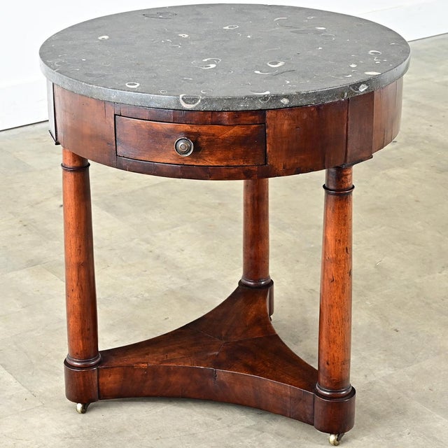French 19th Century Empire Gueridon with Oyster Marble Top For Sale - Image 11 of 18