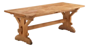 A French Architectural Oak Slab Table, C. 1945.