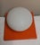 German Orange Metal Bracket Ceiling Lamp with Opaque White Glass Shade by E. & S. Emmrich & Schöning, 1970s For Sale - Image 6 of 8