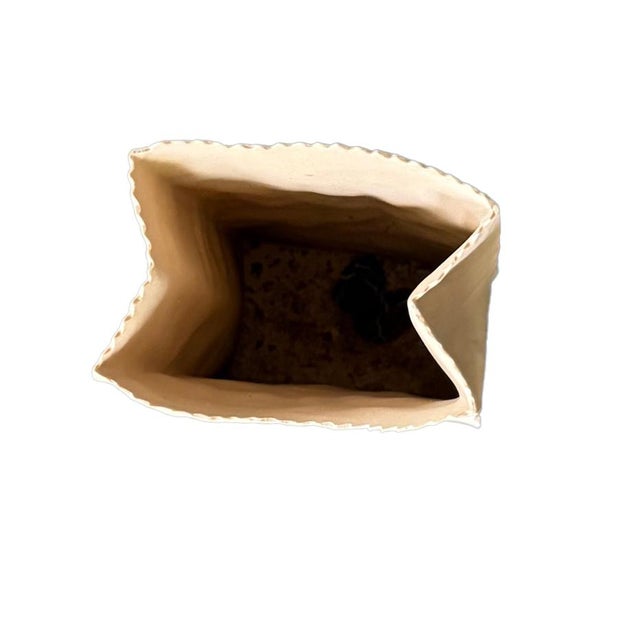 1980s Michael Harvey Ceramic Paper Bag Vase For Sale In Seattle - Image 6 of 7