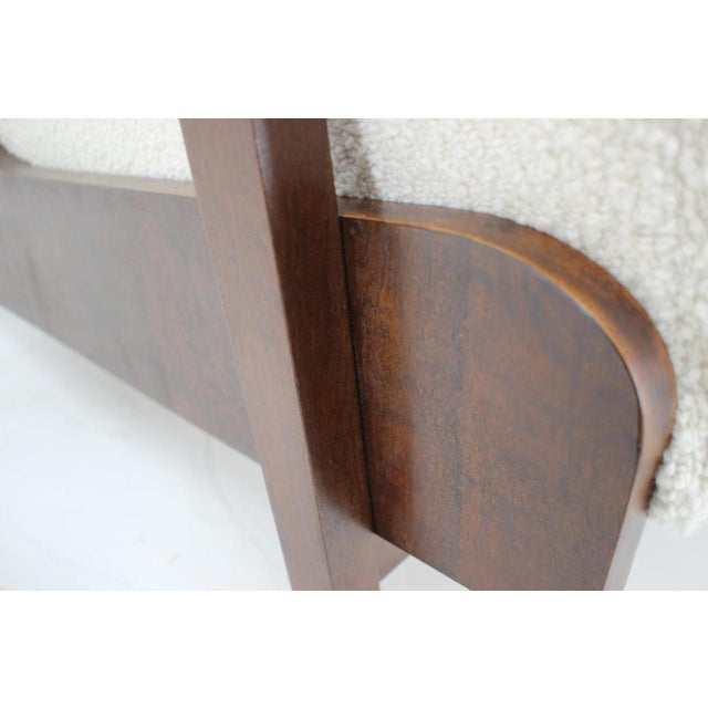 Large Wing Chair in Wool Boucle, 1940s For Sale - Image 13 of 18