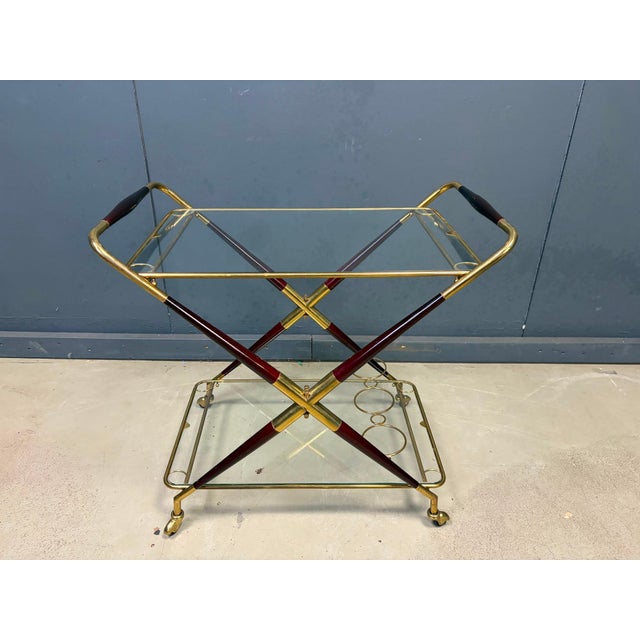 Vintage Italian Serving Trolley by Cesare Lacca, 1950s For Sale - Image 6 of 12