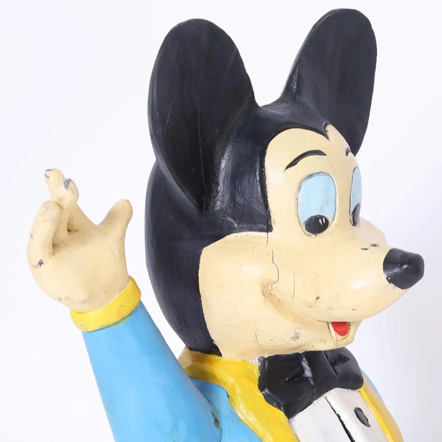 Mickey Mouse Vintage Wood Sculpture For Sale In West Palm - Image 6 of 8