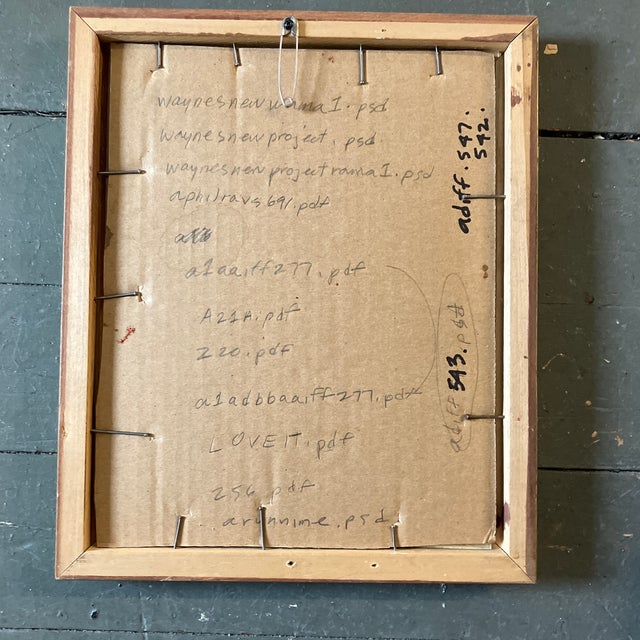 Contemporary Outsider Artist Wayne Cunningham Abstract Collage With Red Glitter Signed For Sale - Image 4 of 4