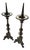 19th Century French Baroque Revival Brass Altar Pricket Candlesticks, Set of 2 For Sale