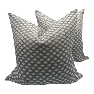 Blue Zac and Fox Matsu Pillows- A Pair