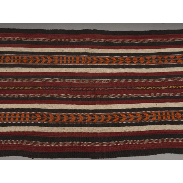 Textile 1970s Vintage Handmade Wool Cotton Burgundy Runner Rug For Sale - Image 7 of 10