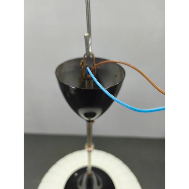 Adjustable Czech Pendant Light in Opaline Glass, 1970s For Sale - Image 9 of 12