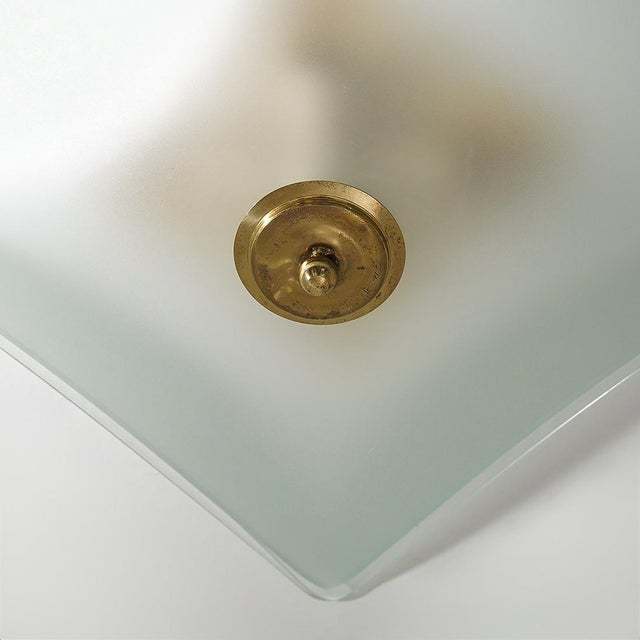 Ceiling Lamp in Satin Glass and Brass by Kazuhide Takahama for Sirrah, 1970s For Sale - Image 9 of 13