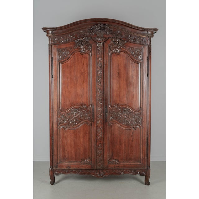 French Country 19th Century Louis XV Normandy Armoire For Sale - Image 3 of 12