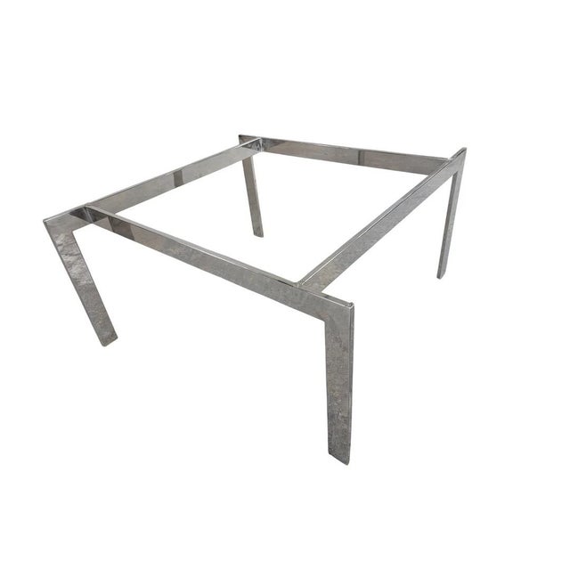 Silver Mid Century Modern Fritz Hansen Style Beveled Glass Top Coffee Table For Sale - Image 8 of 9