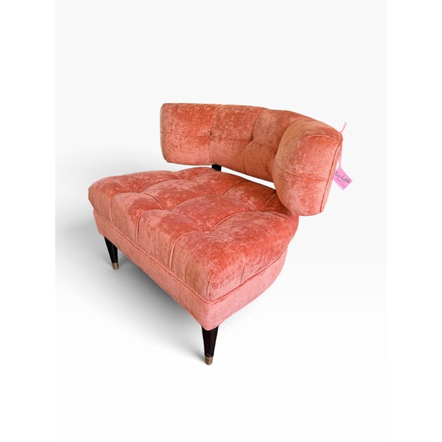Mid-Century Modern Mid Century Modern Billy Haines Tufted Velvet Lounge Chair For Sale - Image 3 of 5