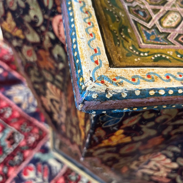 Mid 20th Century Vintage Painted Moorish Style Moroccan Star Side Table For Sale - Image 5 of 5