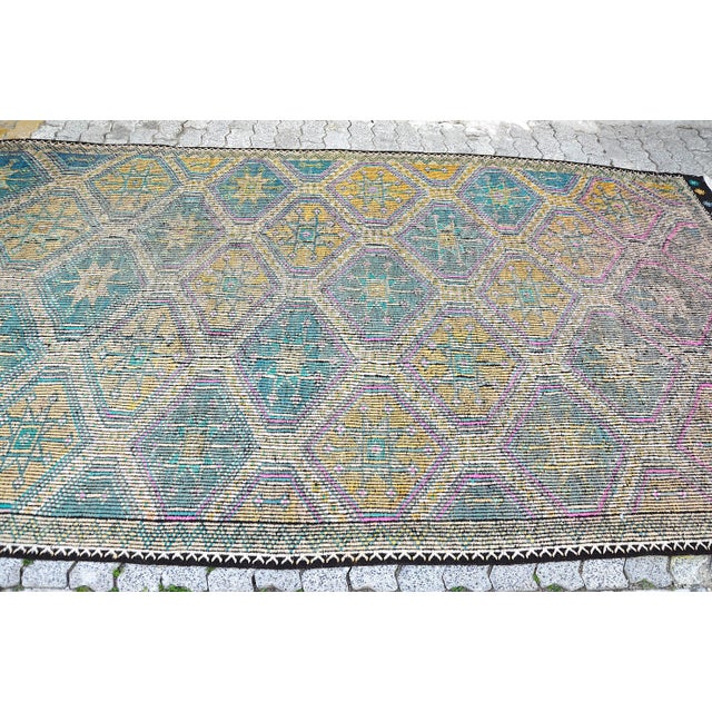 Purple 1960s Vintage Handmade Rug For Sale - Image 8 of 11