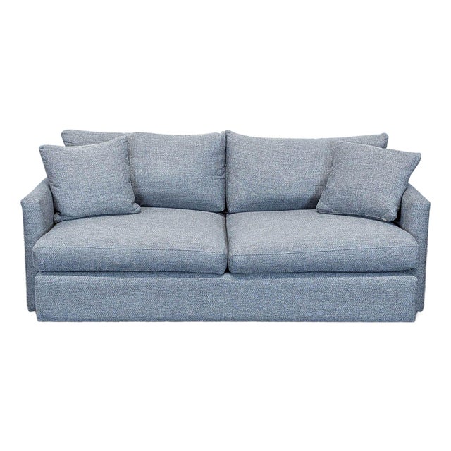 Crate and Barrel Lounge II Petite 3-Seat Modern Gray Sofa For Sale