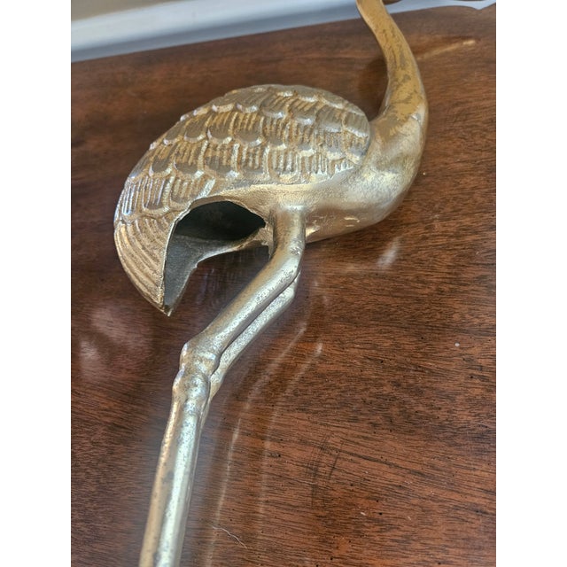 Vintage Brass Sculpture of Flamingo For Sale - Image 9 of 10