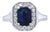 Natural Sapphire Diamond Ring 14k W Gold 1.82 TCW Certified For Sale