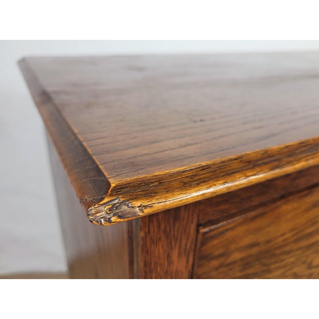 Brown Edwardian Drop Handle Chest of 2 Drawers in Oak, 1910s For Sale - Image 8 of 18