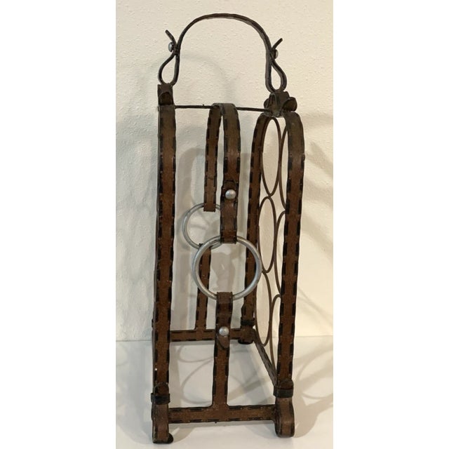 Mid-Century Modern Mid-Century Modern Wine Rack French Wrought Iron 6 Bottle Capacity 1950s-1970s For Sale - Image 3 of 10