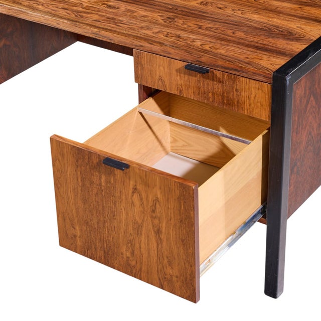 Wood Herman Miller Mid Century Rosewood Executive Desk For Sale - Image 7 of 10