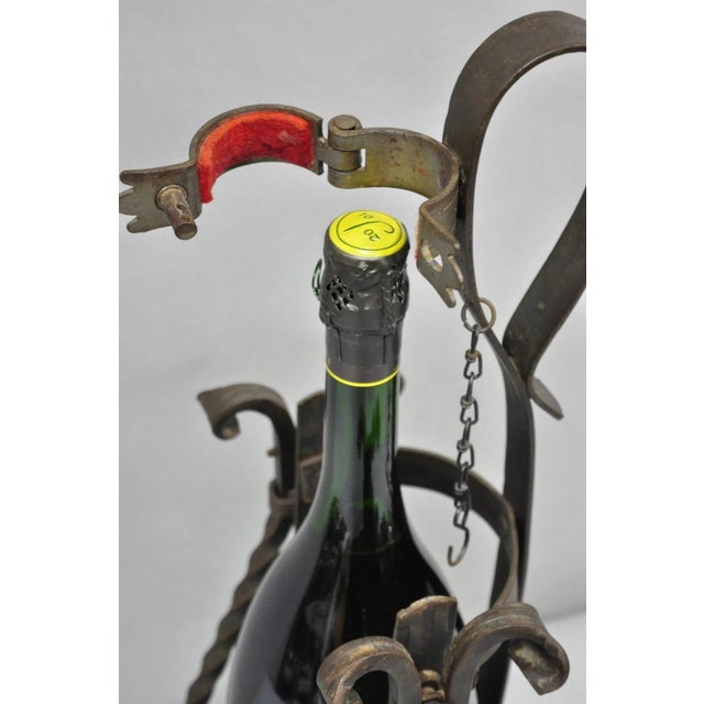 Antique German Arts & Crafts Wrought Iron Asbach Uralt 3 L Brandy Pourer Server For Sale - Image 4 of 17