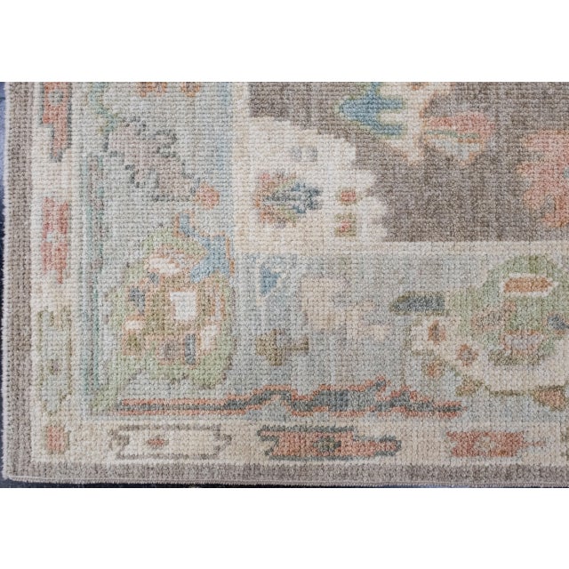 Turkish Turkish Oushak Rug 3'10" x 6'1" For Sale - Image 3 of 8