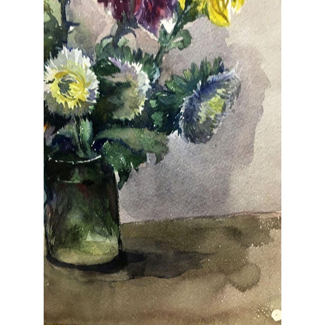 Watercolor Painting Flowers in a Vase Palazhchenko Irina For Sale - Image 4 of 8