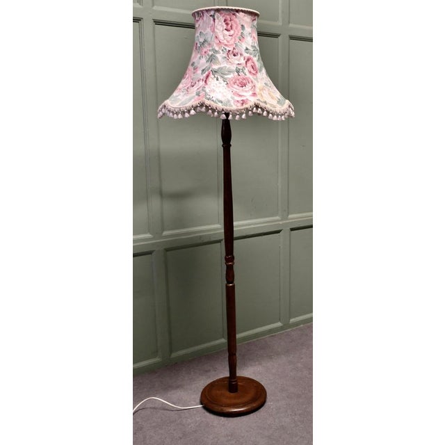 Wood Tall Vintage Floor Lamp, 1930 For Sale - Image 7 of 8