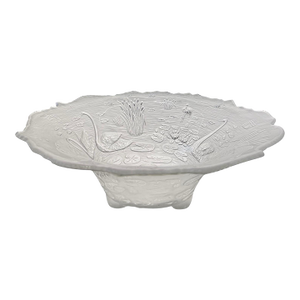 Frosted Glass Console Footed Bowl by Cambridge in the “Everglades” Pattern, Circa 1940