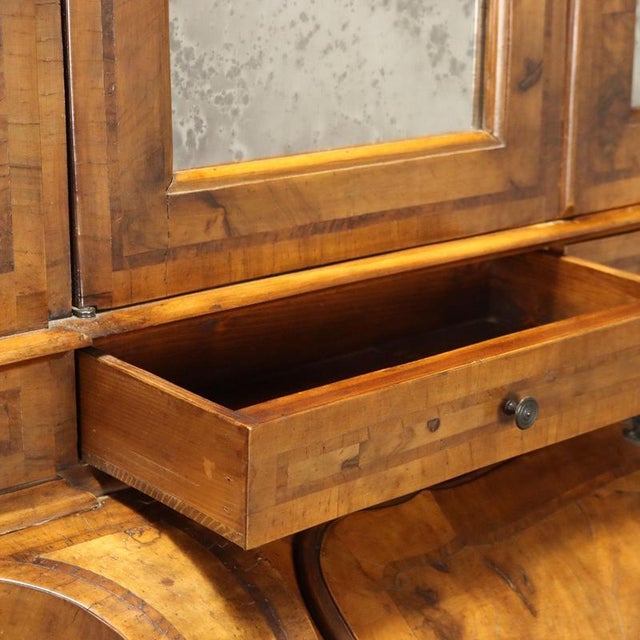Walnut and Burl Walnut Trumeau, Italy, 1900s For Sale - Image 6 of 12
