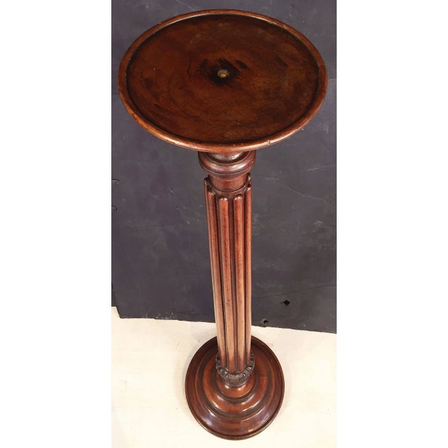 Wood Torchère Pedestal Stand of Turned Mahogany From England (H 57) For Sale - Image 7 of 11