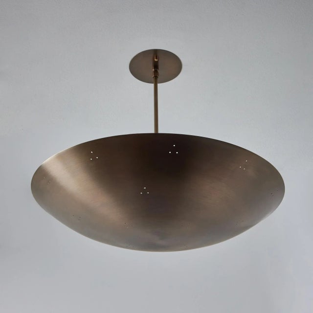 Brown Raul Reyes 'Rey 20' Perforated Patinated Brass Dome Chandelier For Sale - Image 8 of 12