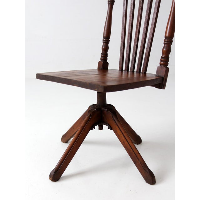 Antique Victorian Children's Swivel Desk Chair For Sale - Image 9 of 18