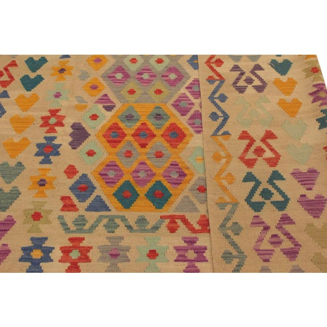 Textile 1990s 1990s Tribal Kilim Beige Red Wool Rug - 6'7" X 10'0" For Sale - Image 7 of 7