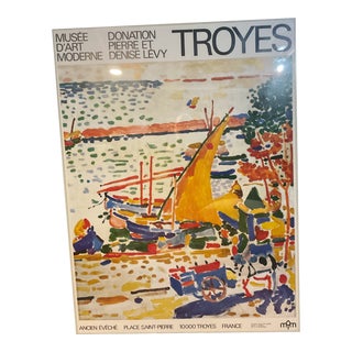 Oversized Framed Poster Museum of Modern Art Troyes For Sale